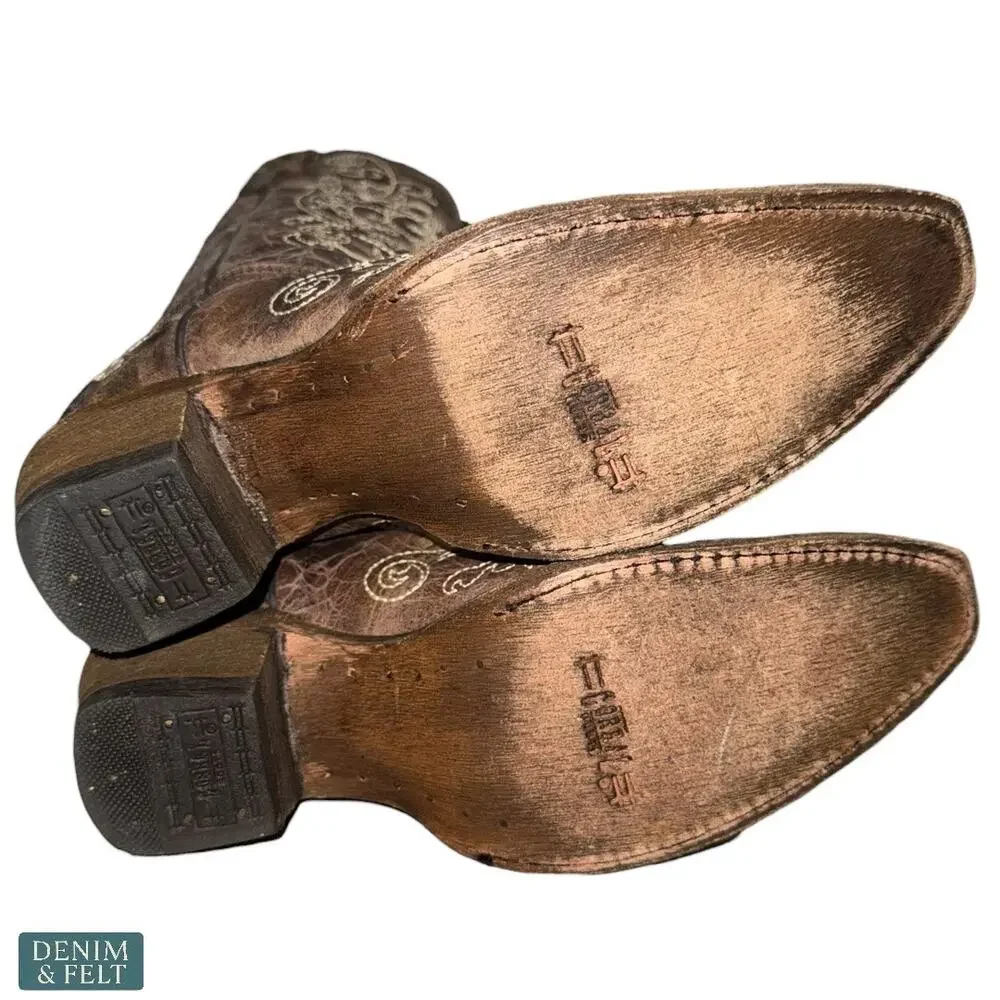 Corral‎ Youth Embroidered Snip Toe Cowboy Western Boots Cowhide Leather Size 3.5